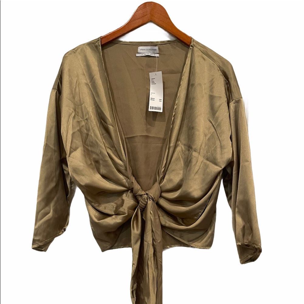 Urban Outfitters - Nicole Satin Tie Front Top